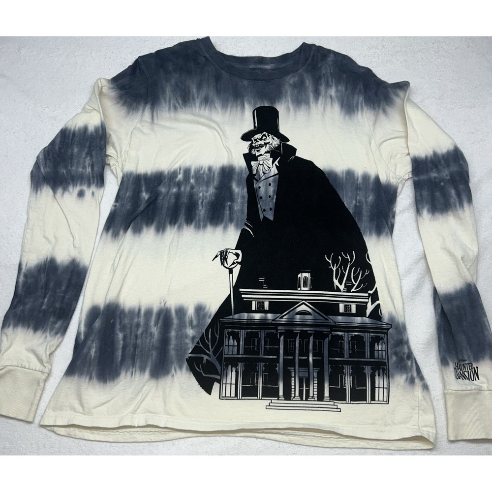 DISNEY Haunted Mansion Shirt Mens Large Tie Dye Long Sleeve‎ Hat Box Ghost - Picture 4 of 9